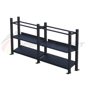 Купить Модульный стеллаж для гантелей, гирь и медболов 3780х430х1200 (2 секции) в Ворсме 